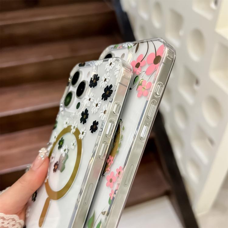 Funda para Teléfono Imd Magsafe iPhone 16 Pro Laminado Doble Cara (Flores Azules)