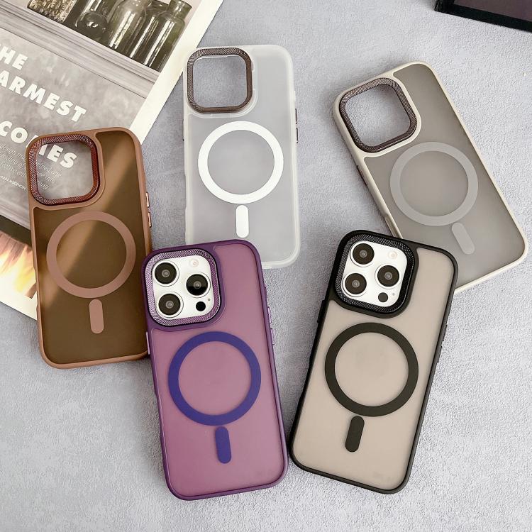 Funda híbrida TPU y PC con Marco de Lente de Diamante para iPhone 13 Pro Magsafe (Blanca)