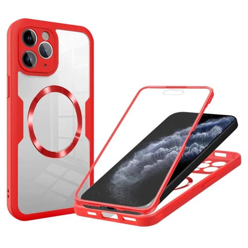 Funda para teléfono Apple iPhone 11 Pro Max Textura Cd Magsafe (Roja)