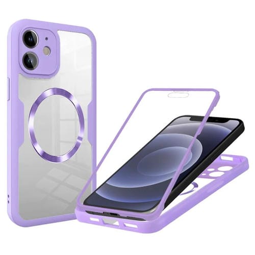 Funda para Teléfono Magsafe iPhone 12 Textura de Cd (Morado)