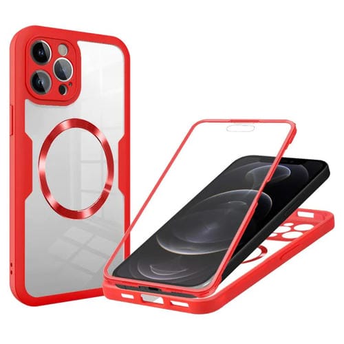 Funda para teléfono Magsafe Apple iPhone 12 Pro Max con textura Cd (Roja)
