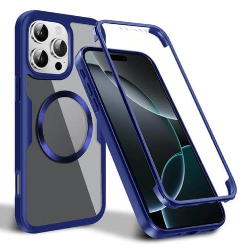 Funda para Teléfono Magsafe con Textura de Cd para iPhone 16 Pro (Azul)