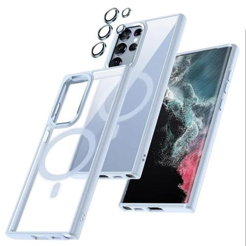 Funda Acrílica para Teléfono Samsung Galaxy S25 Ultra 5G con Soporte Magnético Magsafe para PC (Azul Sierra)