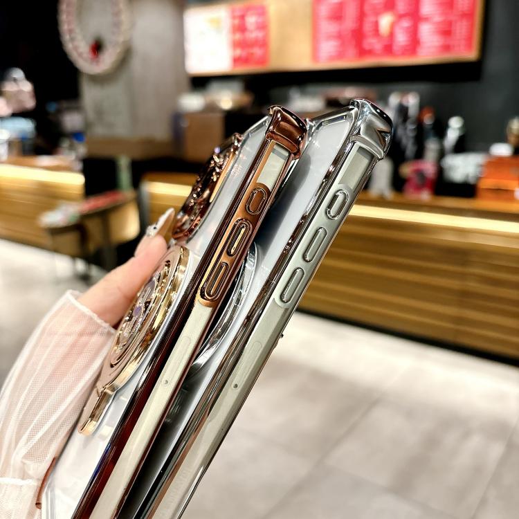 Estuche para Teléfono con Soporte Magsafe para iPhone 11 Pro Max con Película para Lente (Plateado)