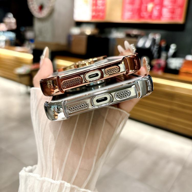 Estuche para Teléfono con Soporte Magsafe para iPhone 11 Pro Max con Película para Lente (Plateado)