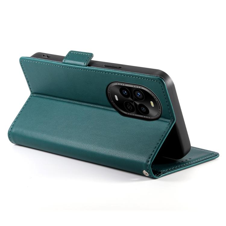 Funda de Cuero Esmerilado con Hebilla Lateral Magnética para Huawei Nova 13 Pro (Verde Oscuro)