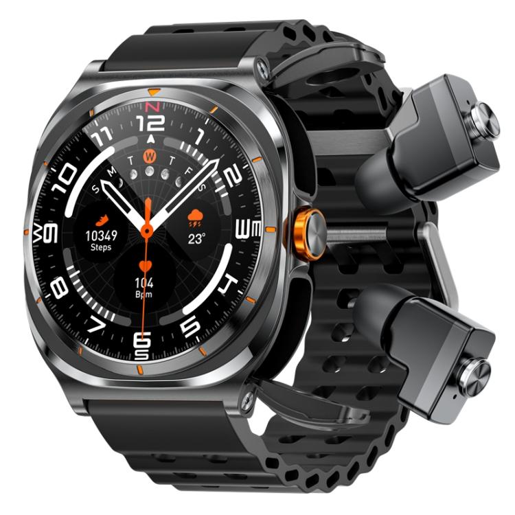 Gt98 - Reloj Inteligente con Auriculares Bluetooth 2 En 1 de 1,53 Pulgadas, Resistente al Agua Ip67, Compatible con Monitorización del Oxígeno En Sangre (Negro)