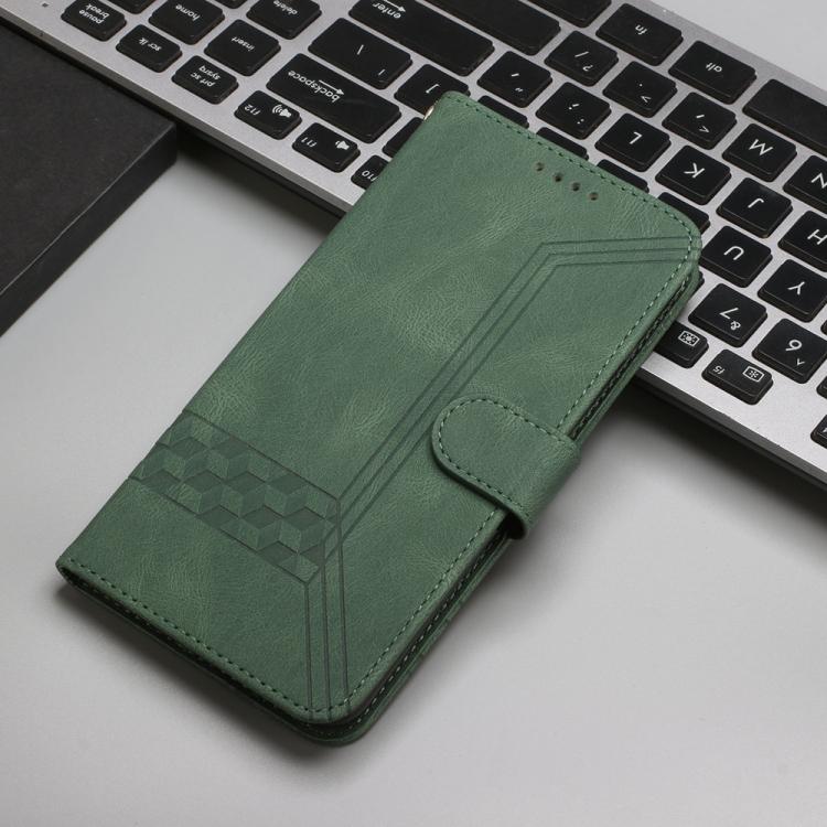 Funda de Cuero con Tapa y Tacto de Piel Cúbica para Teléfono Itel A48 (Verde)