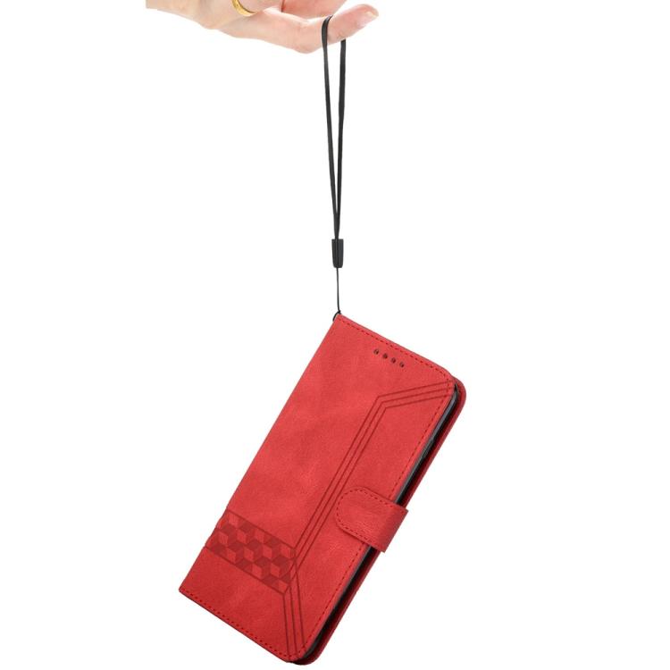 Funda de Cuero con Tapa y Tacto de Piel Cúbica para Teléfono Itel A50 (Roja)
