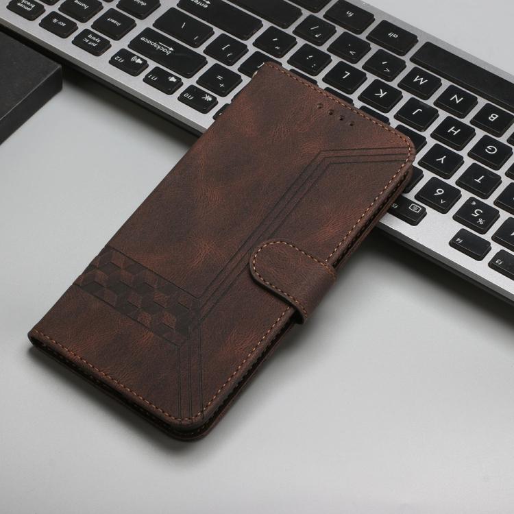 Funda de Cuero con Tapa y Tacto de Piel Cúbica para Teléfono Itel A50 (Marrón)