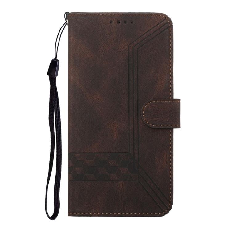 Funda de Cuero con Tapa y Tacto de Piel Cúbica para Teléfono Itel A50 (Marrón)