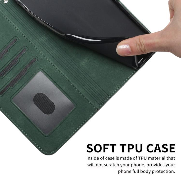Funda de Cuero con Tapa Cúbica para Teléfono Itel A50C (Verde)