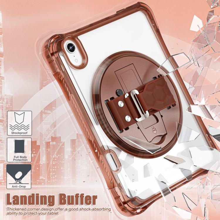 Funda híbrida TPU Transparente con Soporte Giratorio para iPad Mini 2024/Mini 6 (Chocolate)