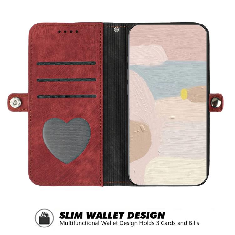 Funda de Cuero para Itel A50C con Correa de Mano y Hebilla Lateral Doble Plegable (Rojo)