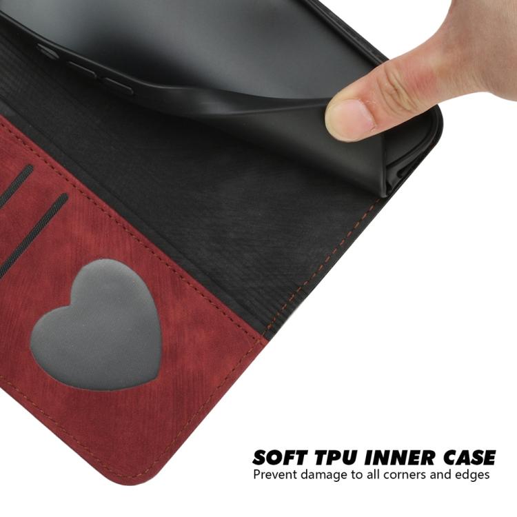 Funda de Cuero para Itel A50C con Correa de Mano y Hebilla Lateral Doble Plegable (Rojo)