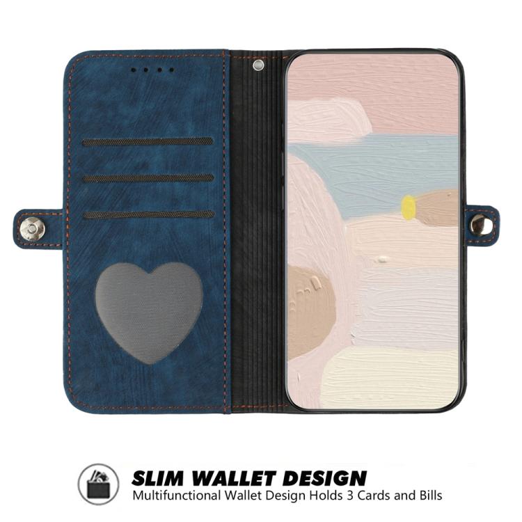 Funda de Cuero para Itel A80 con Correa de Mano y Hebilla Lateral Doble Plegable (Azul Real)