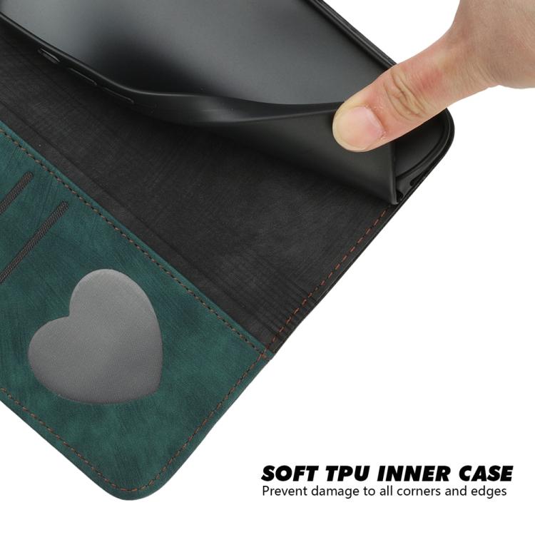 Funda de Cuero para Itel S25 Ultra con Correa y Hebilla Lateral Doble Plegable (Verde Oscuro)