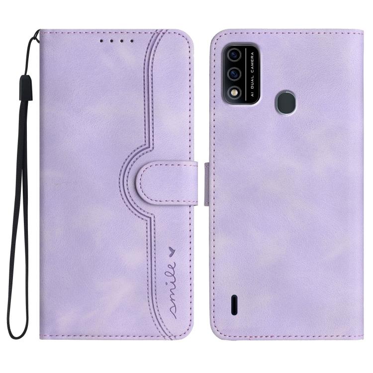 Funda Piel Sintética Itel A48 Diseño Corazón (Morado) para Teléfono