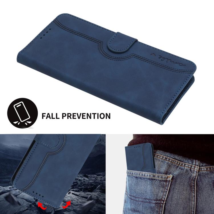 Funda de Piel para Teléfono Itel A48 con Diseño de Corazón (Azul Real)