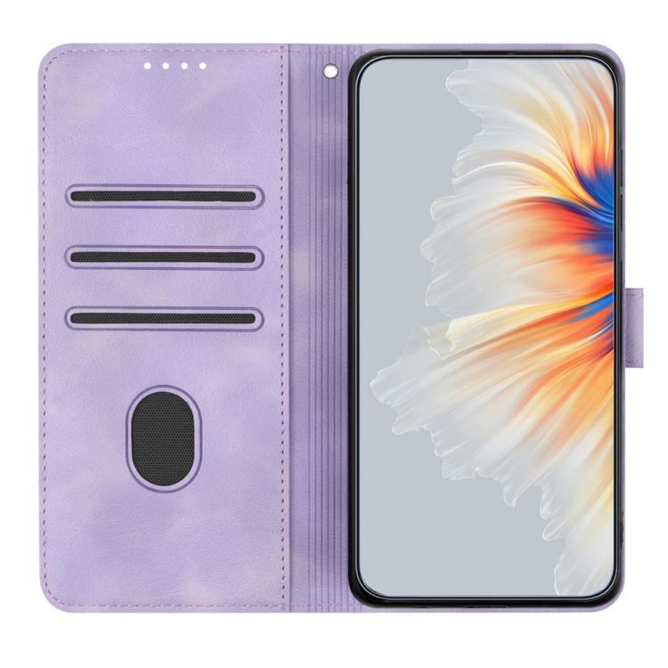 Funda de Piel Sintética Itel A50C con Diseño de Corazón (Morado)