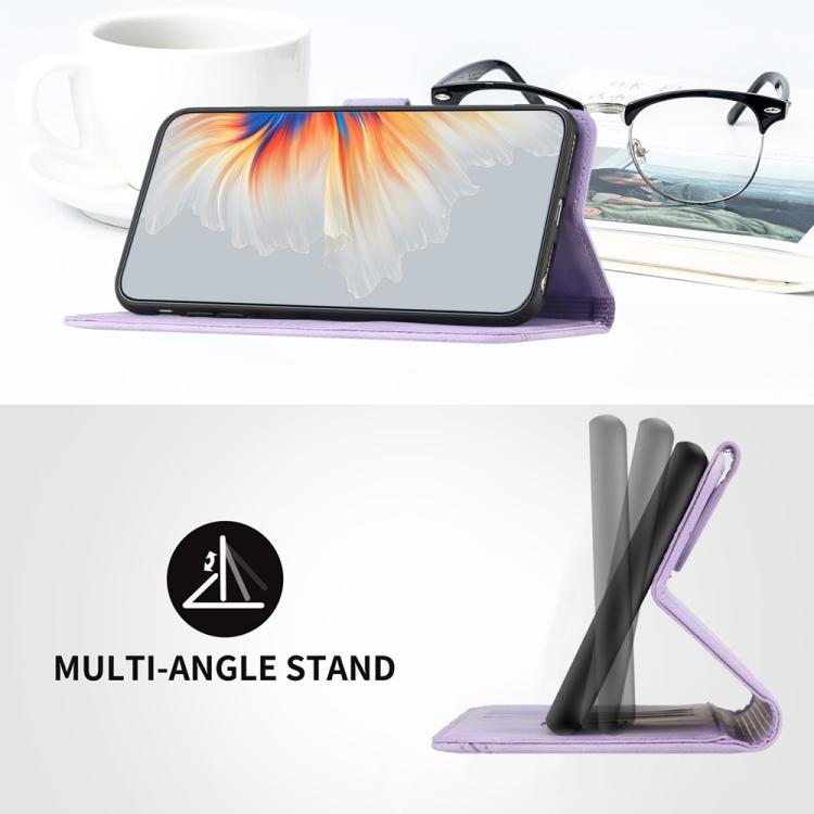 Funda de Piel Sintética Itel A50C con Diseño de Corazón (Morado)