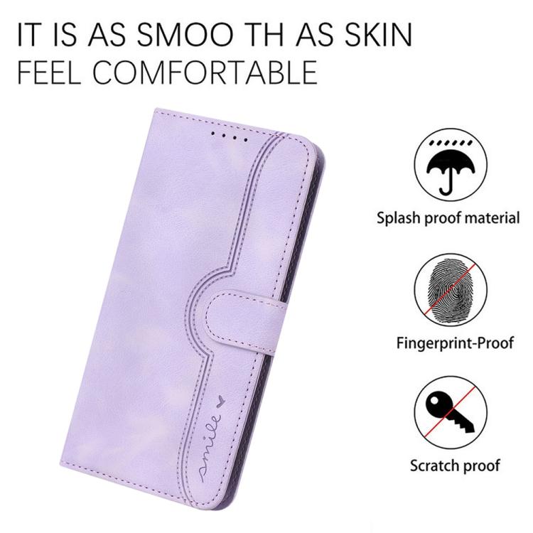 Funda de Piel Sintética Itel A50C con Diseño de Corazón (Morado)