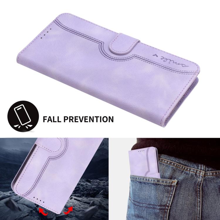Funda Piel Sintética Itel S25 Diseño Corazón (Morado) para Teléfono