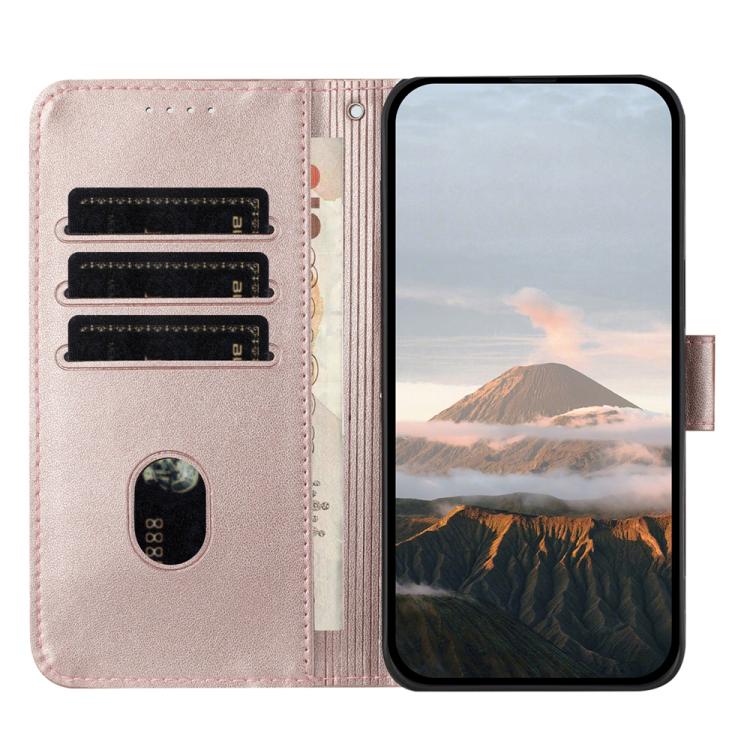 Estuche de Cuero con Hebilla y Diseño Triangular para Teléfono Itel A48 (Oro Rosa)
