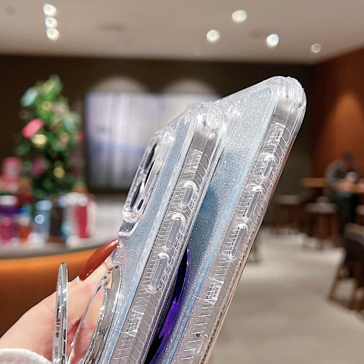 Funda para Teléfono Magsafe iPhone 12 Soporte Espejo Purpurina (Negra)