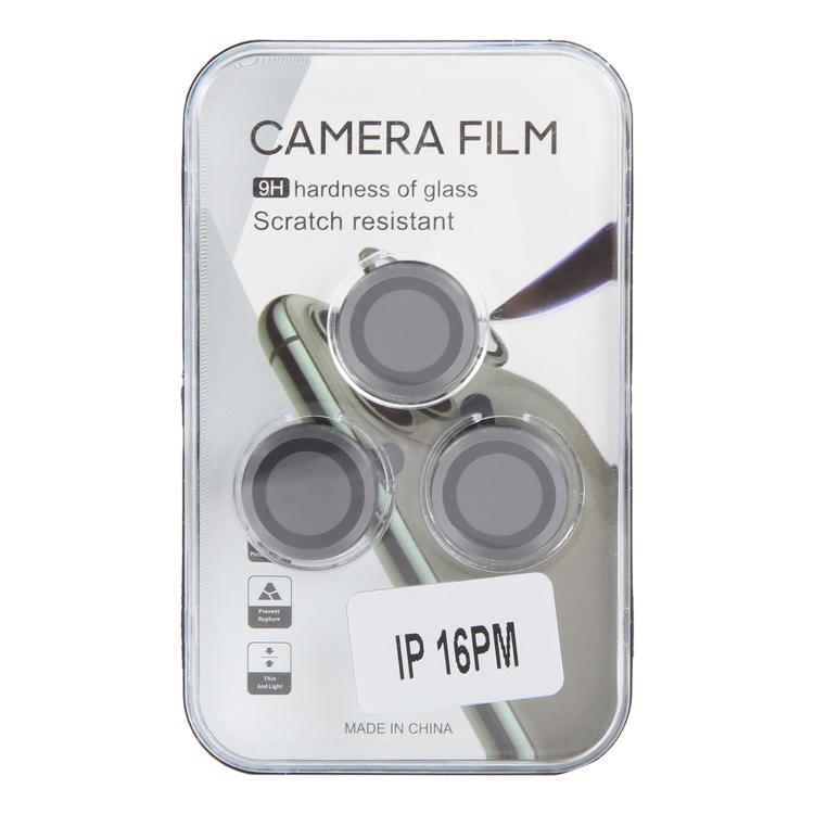 Cubierta de Cámara Trasera Película de Lente de Vidrio Templado 9H para iPhone 16 Pro 16 Pro Max (Titanio)