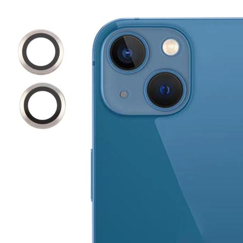 Cubierta de Cámara Trasera iPhone 13/13 Mini Película de Vidrio Templado 9H (Plateada)