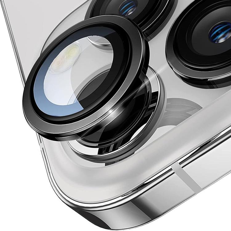 Cubierta de Cámara Trasera + Protector de Lente + Vidrio Templado 9H para iPhone 15 Pro Max y 15 Pro (Dorado)
