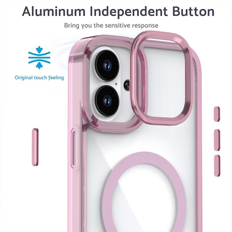 For iPhone 16 MagSafe Magnetic Clear Phone Case(Purple)