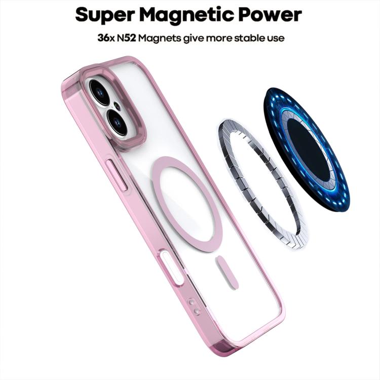 For iPhone 16 MagSafe Magnetic Clear Phone Case(Gold)