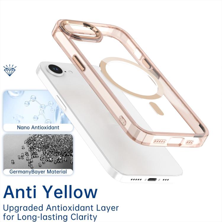 For iPhone 16e MagSafe Magnetic Clear Phone Case(White)