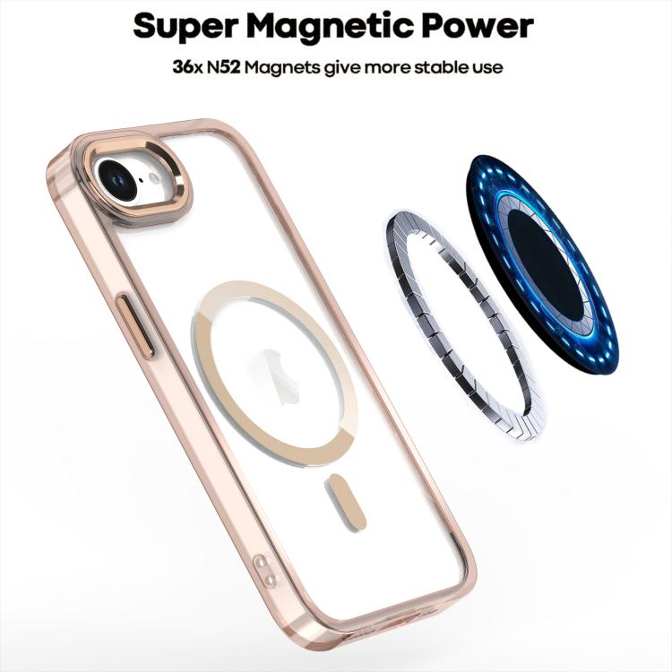 For iPhone 16e MagSafe Magnetic Clear Phone Case(White)