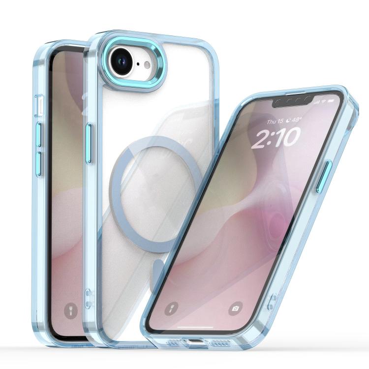 For iPhone 16e MagSafe Magnetic Clear Phone Case(Blue)