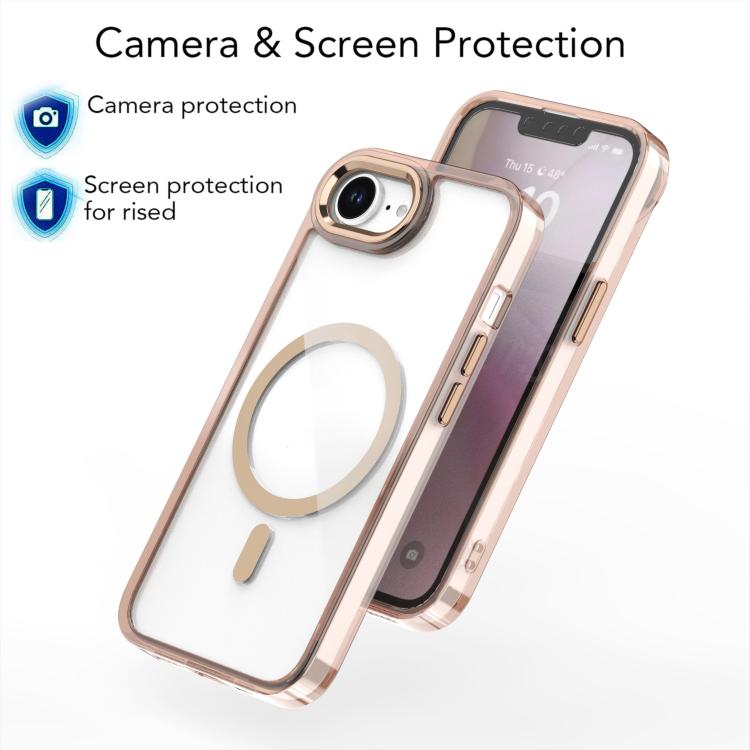 For iPhone 16e MagSafe Magnetic Clear Phone Case(Purple)