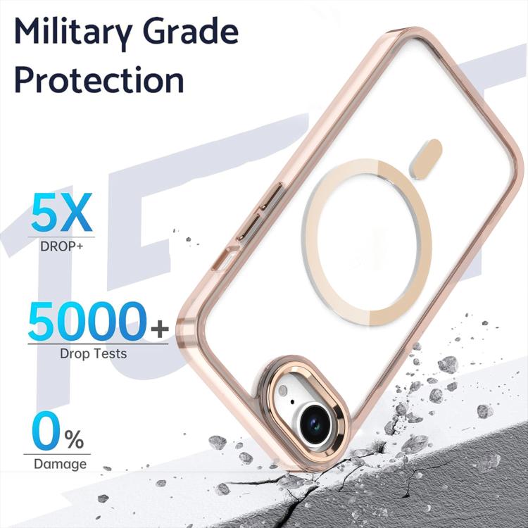 Funda magnética transparente MagSafe para iPhone 16e (dorada)