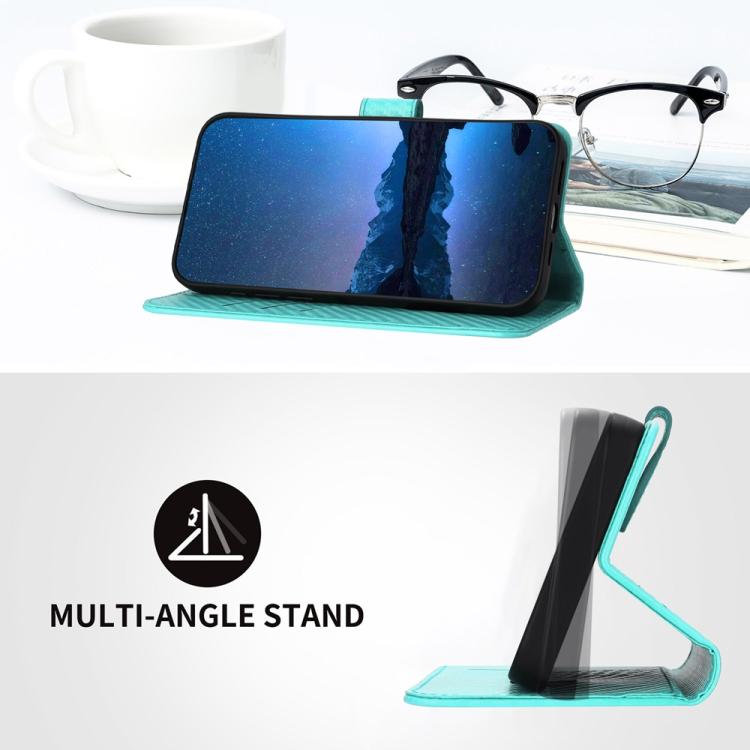 Funda de Cuero con Hebilla de Fibra de Carbono para Itel S25 Ultra Yx0070 con Cordón (Azul Claro)