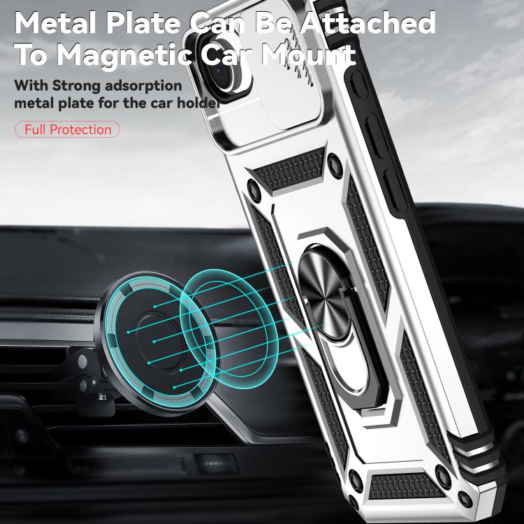 Funda para Teléfono Camshield iPhone 16E Soporte Deslizante (Plateada)