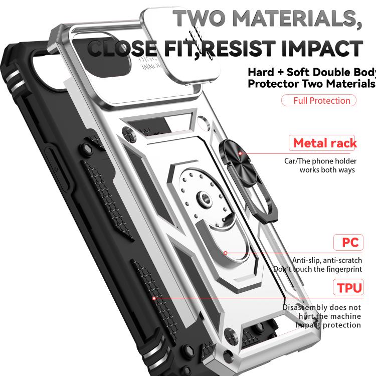 Funda para Teléfono Camshield iPhone 16E Soporte Deslizante (Plateada)