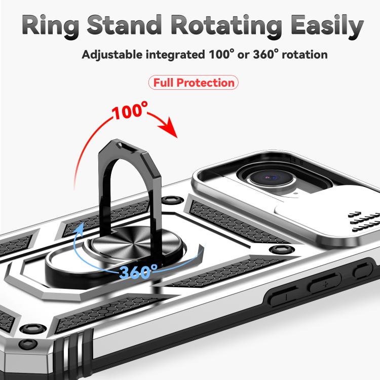 Funda para Teléfono Camshield iPhone 16E Soporte Deslizante (Plateada)