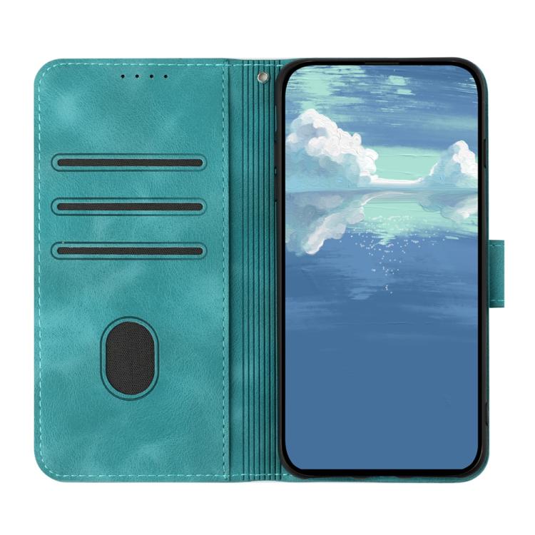 Funda Piel Sintética Itel A80 Diseño de Líneas (Azul Claro)