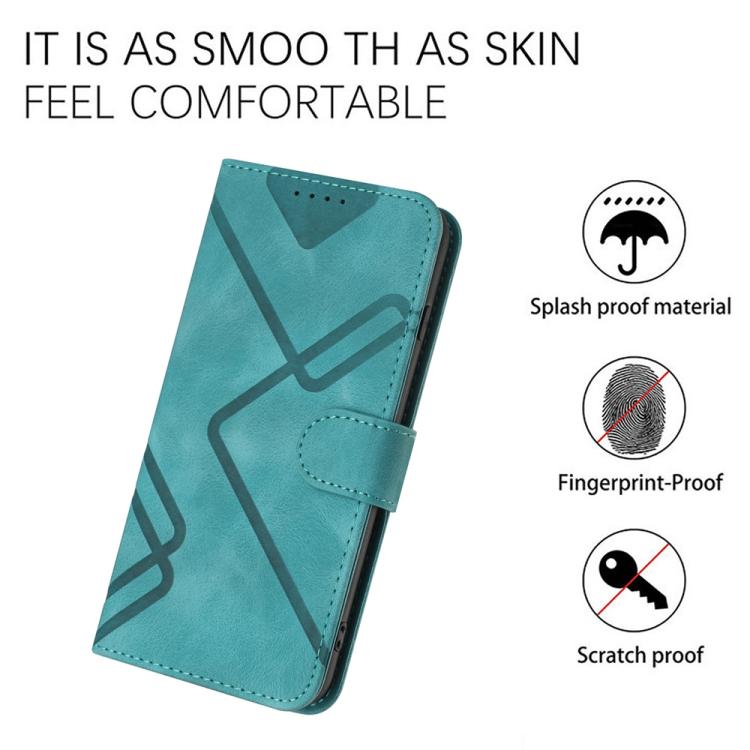 Funda Piel Sintética Itel A80 Diseño de Líneas (Azul Claro)