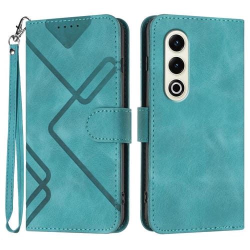 Funda de Piel Sintética Itel S25 con Diseño de Líneas (Azul Claro)