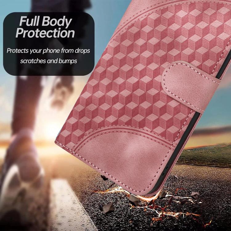 Funda de Cuero con Relieve Cabeza de Elefante para Itel A50 con Cordón (Rosa)