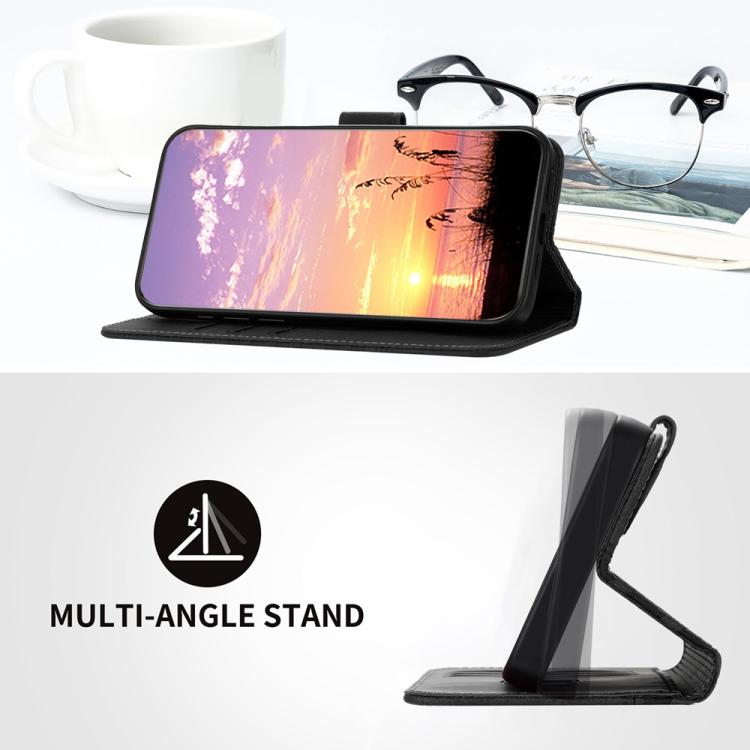 Funda de Cuero con Relieve Cabeza de Elefante para Itel S25 con Cordón (Negro)