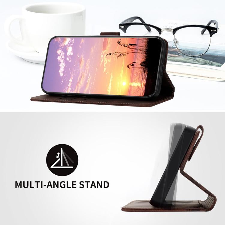 Funda de Cuero con Relieve Cabeza de Elefante para Itel S25 con Cordón (Café)