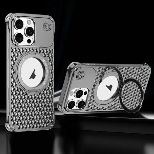 Estuche para Teléfono R-Just RJ-64 Magsafe con Disipación de Calor y Aromaterapia para iPhone 14 Pro Max (Gris)